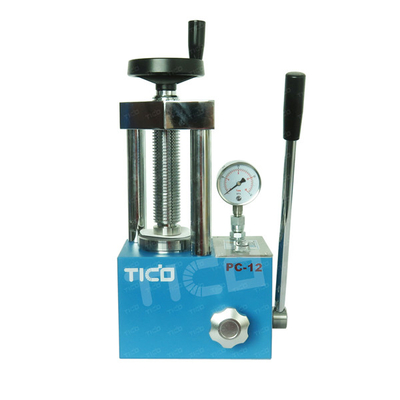 Máy nén thủy lực bột khô 12 tấn trong phòng thí nghiệm để sản xuất máy tính bảng.